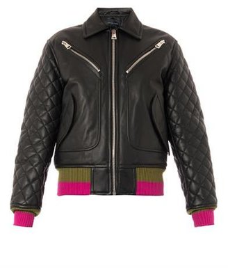 Jonathan Saunders Marley quilted leather bomber jacket