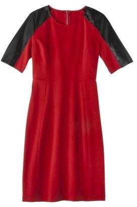 Mossimo Women's Elbow Sleeve Ponte w/Faux Leather Dress - Assorted Colors