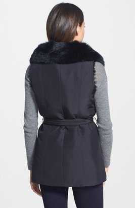 George Simonton Couture Reversible Silk & Genuine Fox Fur Vest
