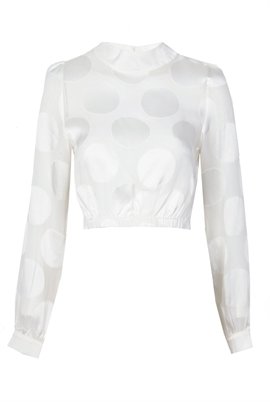 The One You Love Sheer Bubble Sleeved Crop
