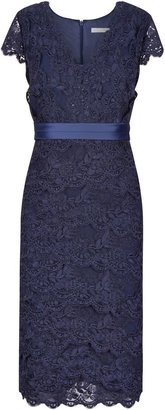 Jacques Vert Navy Lace Tiered Dress