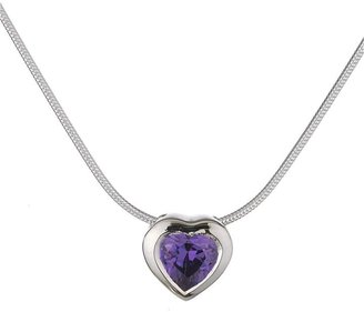 R & E Sterling SIlver and Lilac Cubic Zirconia Heart Necklace