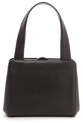 Rachel White Vintage Chanel Small Black Shopper Handbag