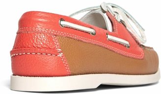 Brooks Brothers Color-Block Calfskin Boat Shoes
