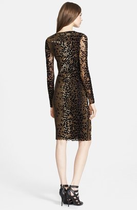 Jean Paul Gaultier Leopard Print Flocked Dress