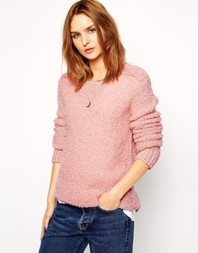Maison Scotch Jumper in Boucle Knit - Old rose