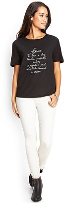 Forever 21 Contemporary Love Defined Woven Tee