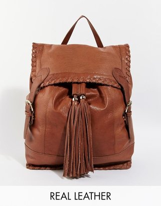 B.young Urbancode Leather Backpack In Vintage Style