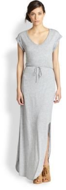 Splendid Belted Jersey Side-Split Maxi Dress
