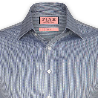Thomas Pink Palma Texture Slim Fit Button Cuff Shirt