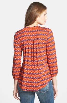 Lucky Brand Print Peasant Top