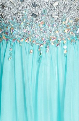 Sean Collection Embellished Bodice Chiffon Gown