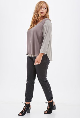 Forever 21 plus size chiffon layered top