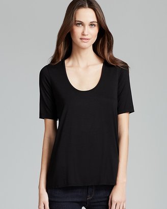 Three Dots Elbow Sleeve Relaxed High/Low Tee