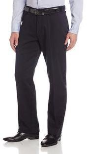 Lee Men's Stain Resistant Relaxed Plain Front Twill Pant, Black, 29W x 32L