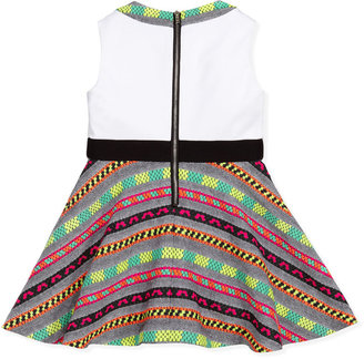 Milly Minis Neon-Striped Combo Dress, Multi, Sizes 2-7