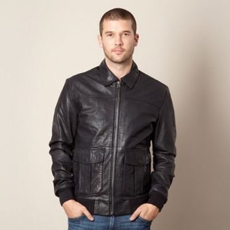 Wrangler Black leather bomber jacket