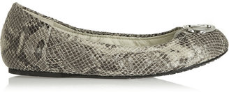 MICHAEL Michael Kors Fulton quilted snake-effect leather ballet flats