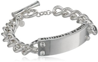 Kenneth Cole New York "Bracelet Item" Silver Message Toggle Identification Bracelet, 7"