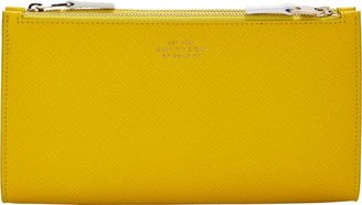 Smythson Panama Multi-Zip Wallet-Yellow