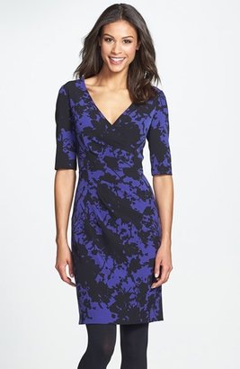 Adrianna Papell Floral Print Crepe Sheath Dress (Regular & Petite) (Online Only)