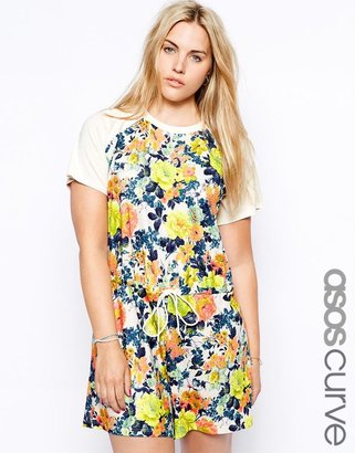 ASOS CURVE Playsuit In Pretty Floral