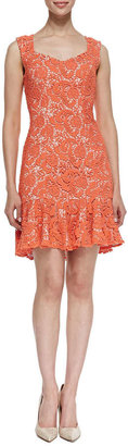 Erin Fetherston ERIN Sleeveless Crocheted Lace Dress, Electric Guava