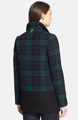 Mackage 'Berta' Asymmetrical Wool Blend Plaid Coat