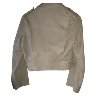 Acne 19657 ACNE Beige Suede Biker jacket
