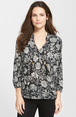 Lucky Brand Floral Print Peasant Top