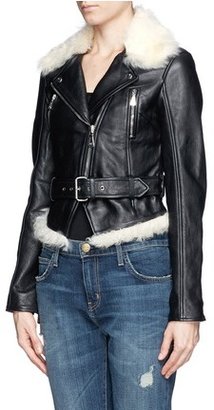 Nobrand Shearling leather biker jacket