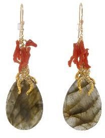 Alexis Bittar Gold and Coral Vine Earrings - Labradorite