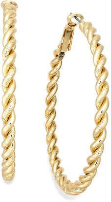 Kate Spade Sequin Gold-Tone Sparkle Twist Hoop Earrings