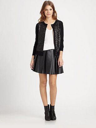 Boundary & Co. Pleated Faux Leather Skirt