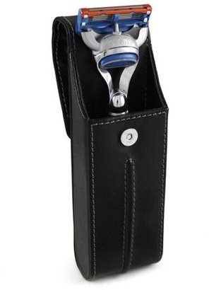Edwin Jagger Black Leather Travel Case for Mach3 Razors