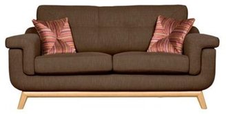 Debenhams Medium brown fabric 'Kandinsky' sofa with light wood feet