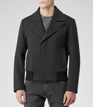 Reiss 1971 Theodore CROPPED PEACOAT CHARCOAL