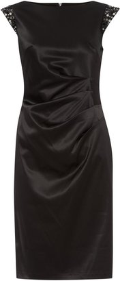 Vince Camuto Satin dress with embellished sleeves
