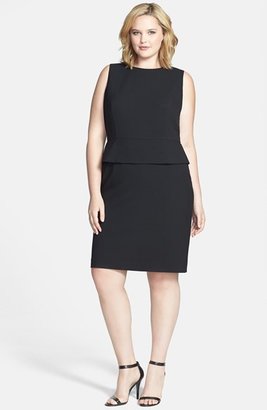 Calvin Klein Peplum Sheath Dress (Plus Size)