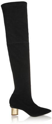 Nicholas Kirkwood Stretch-suede over-the-knee boots