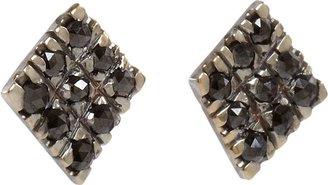 Black Diamond Fabrizio Riva Square Stud Earrings-Colorless