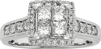 Unbranded The Regal Collection IGL Certified Diamond Square Halo Engagement Ring in 14k White Gold (1 ct. T.W.)