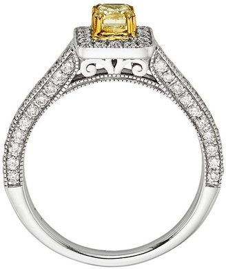 Vera Wang Simply vera fancy yellow & white diamond engagement ring in 14k & 18k gold (1 1/10-ct. t.w.)