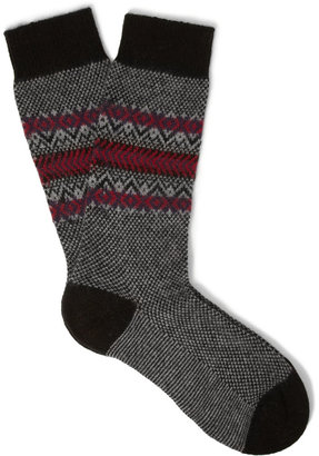 Pantherella Fawsley Patterned Cashmere-Blend Socks