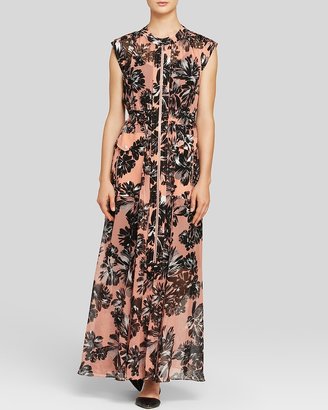 Rebecca Taylor Maxi Dress - Splashy Flower Print Silk