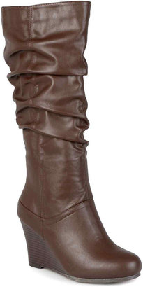 Journee Collection Hana Womens Slouch Wedge Heel Boots
