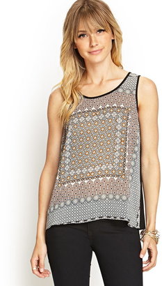 Forever 21 contemporary printed cutout back top