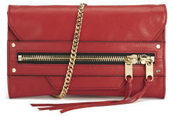 Milly Riley Leather Clutch Bag - Red