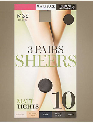 M&S Collection 3 Pair Pack 10 Denier Tights