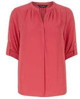 Dorothy Perkins Womens Pink Rollsleeve Shirt- Pink